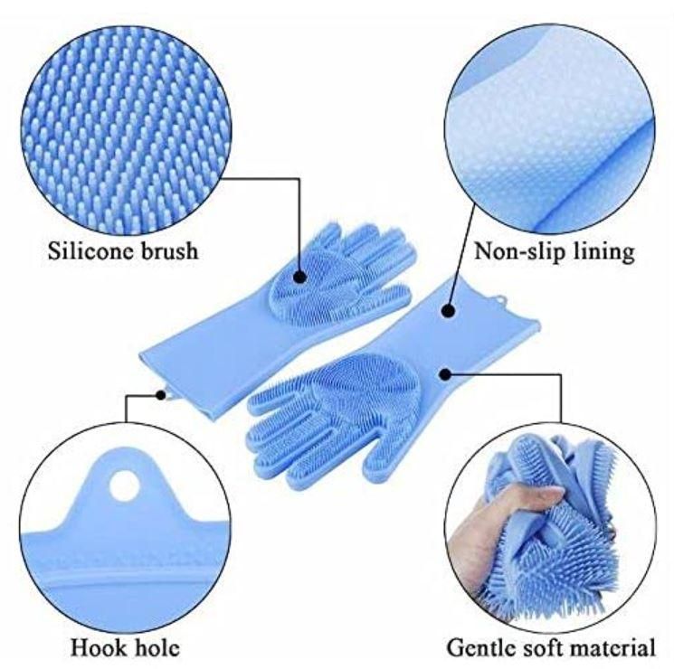 Silicone Dishwashing Gloves – Heat-Resistant Cleaning Gloves for Kitchen, Dishwashing, and Pet Grooming