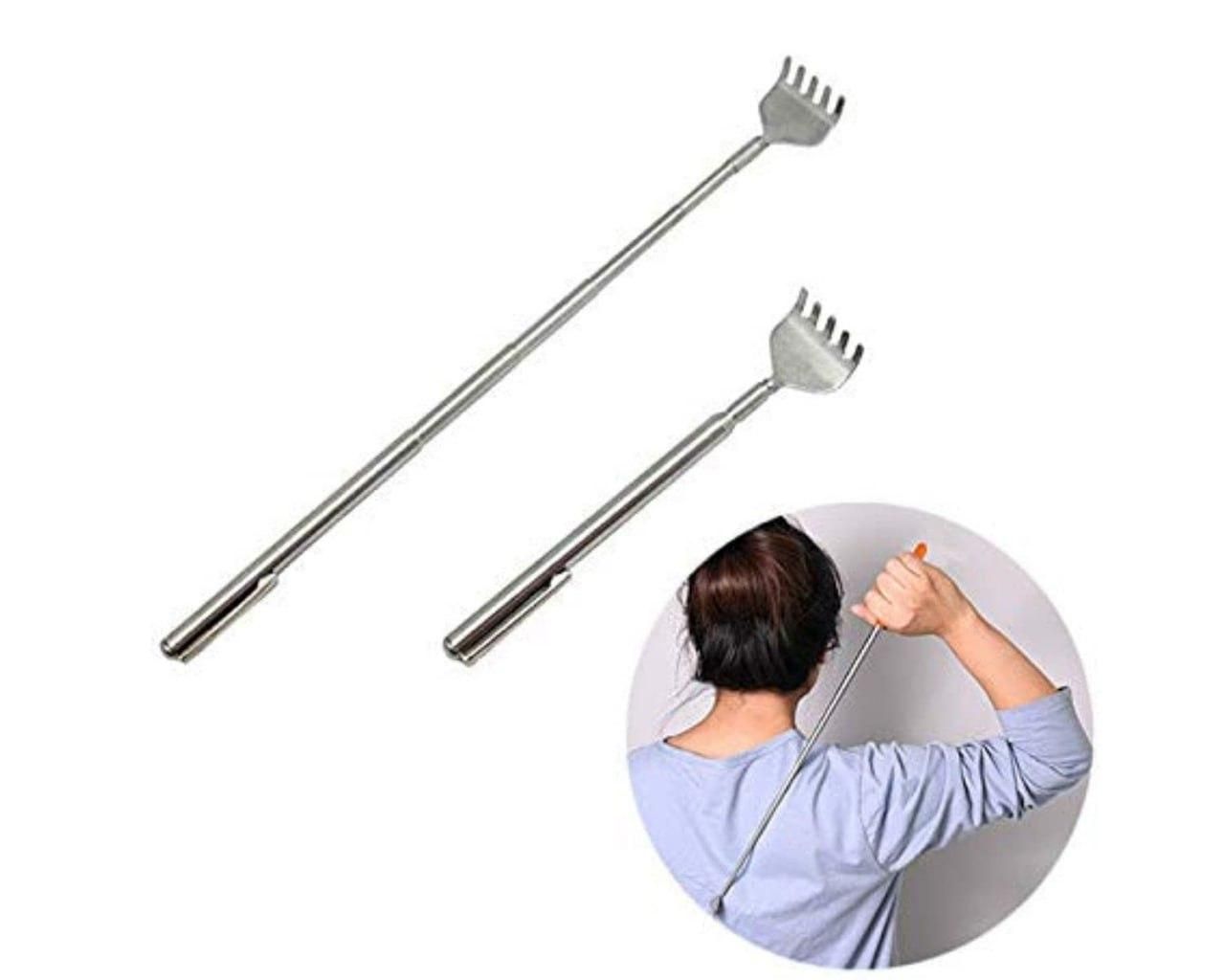 Manual Massage Scratcher - Stainless Steel Extendable Telescopic Back for Body Acupressure