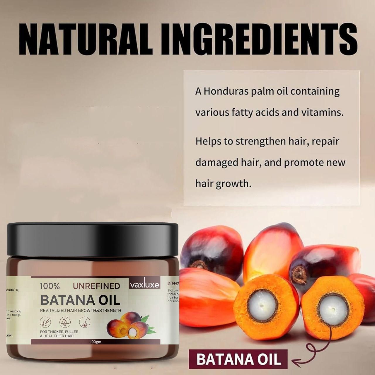 Vaxluxe Batana Oil - Revitalized Hair Growth & Strength 100g (Pack Of 1)