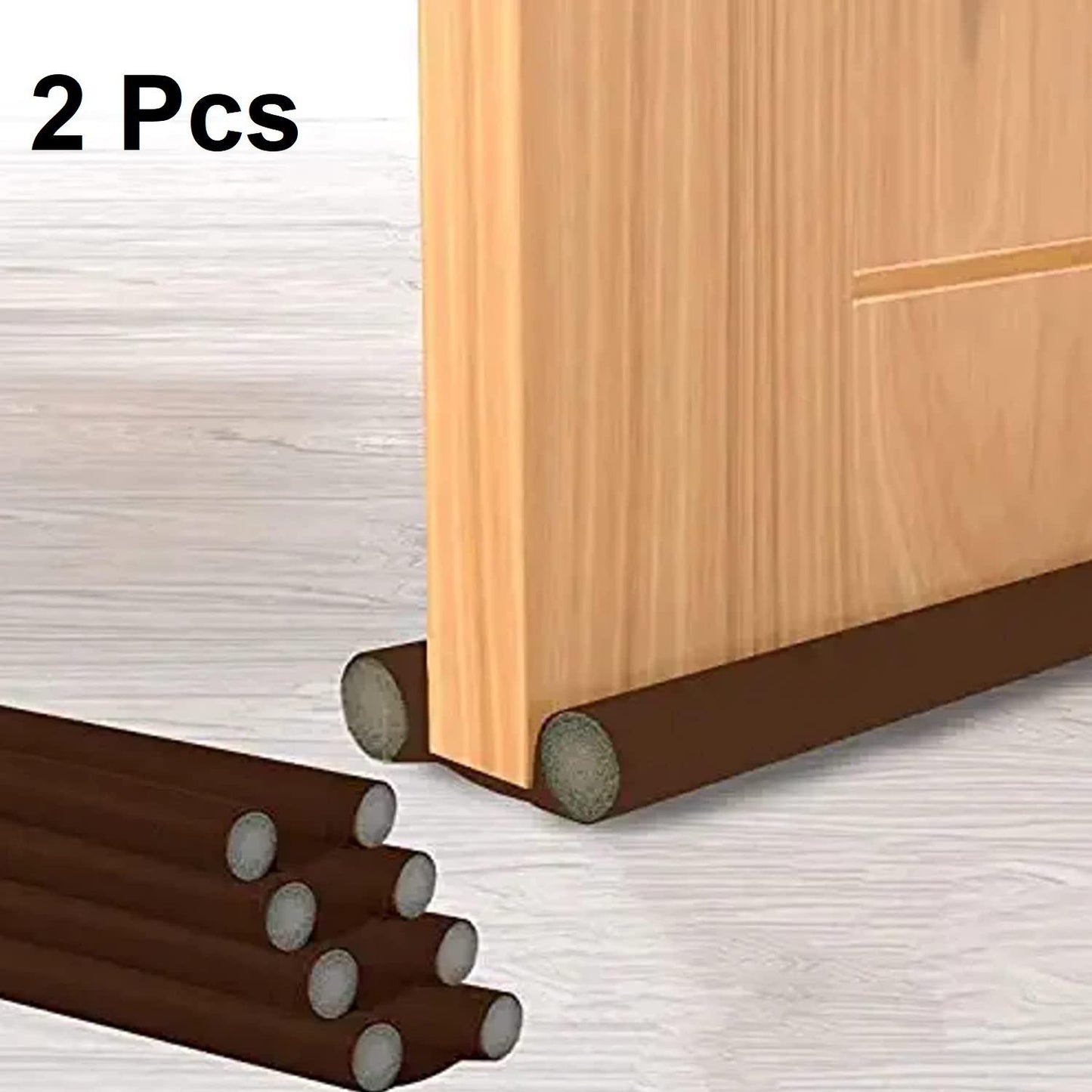 Brown Door Draft Guard - Soundproof & Waterproof Door Protector (Pack Of 2)
