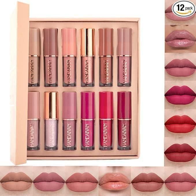 Velvet Matte Liquid Lipstick - Set of 12 Pcs