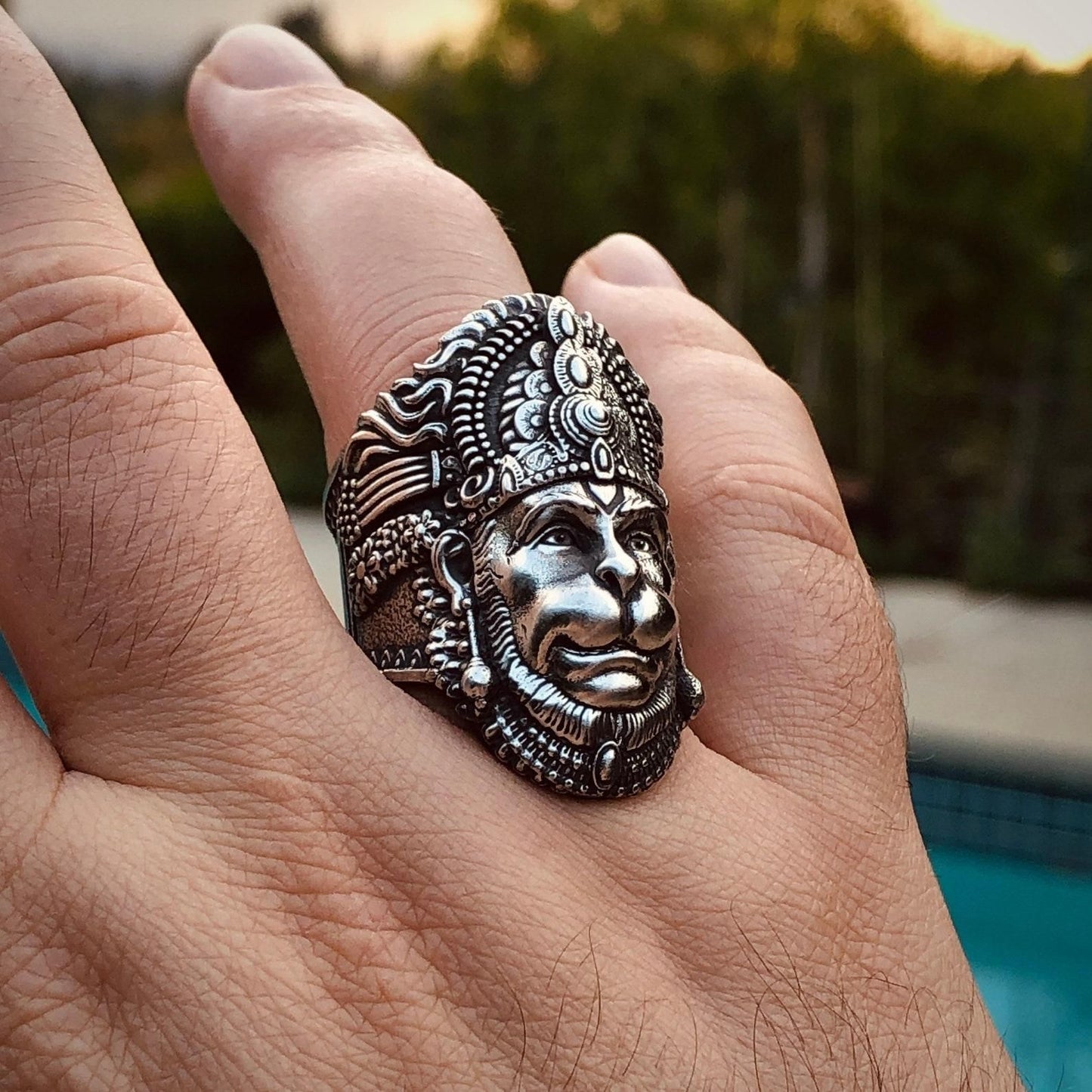 Sterling Silver Hanuman Ring