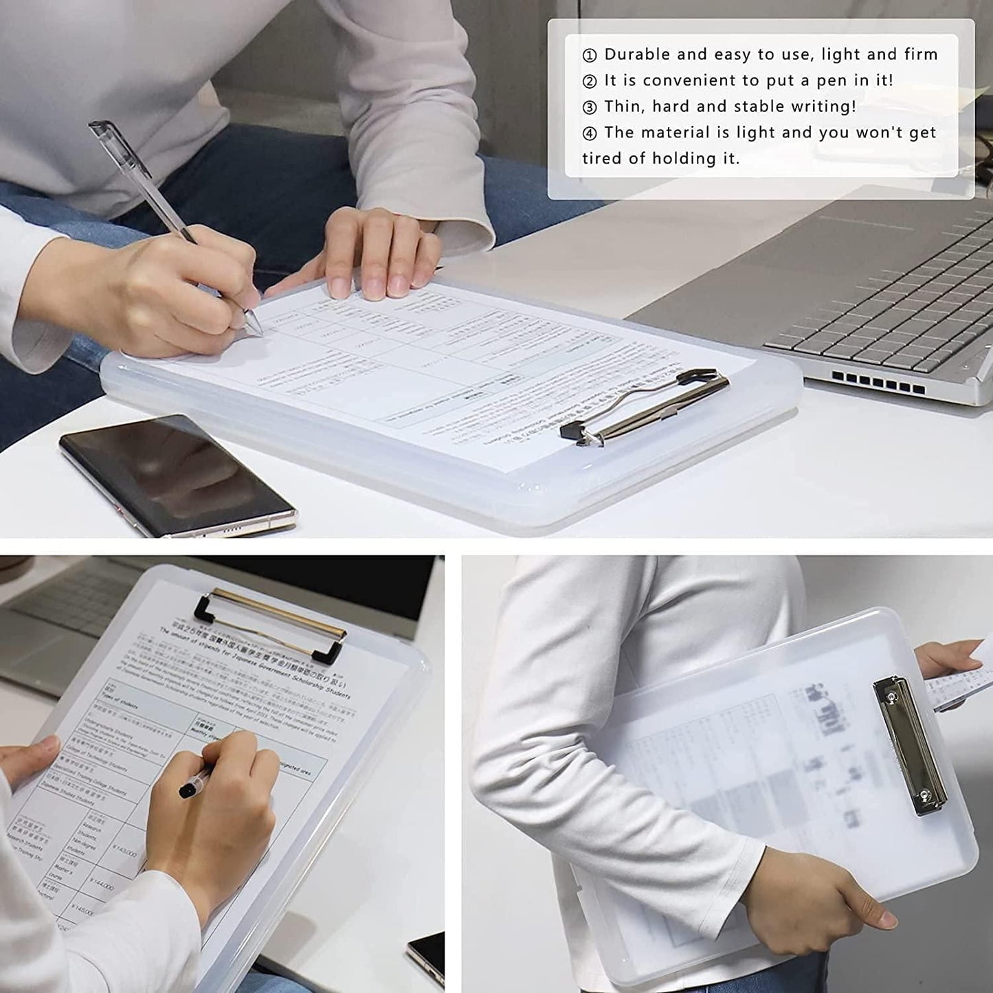 Clipboard with Storage – Paper Holder and Writing Pad for Office, Nurses, Students, Teachers, and Sales