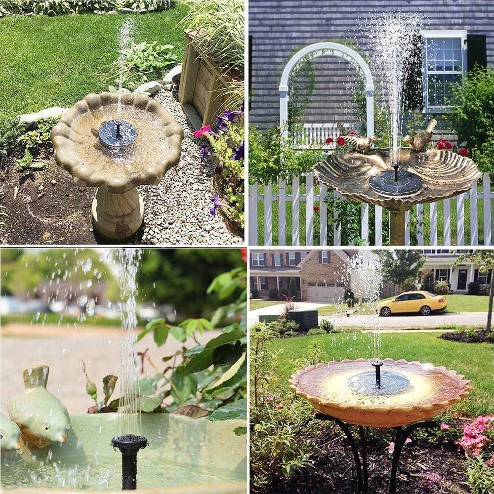 Fountain Solar Power Floating Water Pump for Pool, Pond, Garden, and Patio Plants - Round 7V 1.4W (Black)