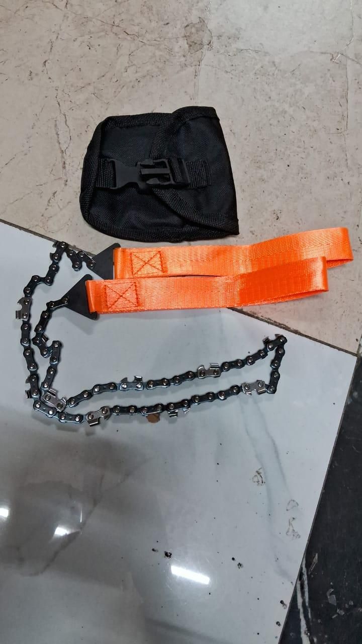 Pocket Chainsaw with Grips - Folding Pull Saw with Storage Pouch