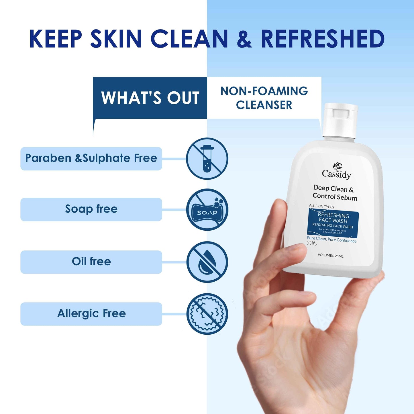 CASSIDY Deep Clean & Control Sebum Facewash 125ml