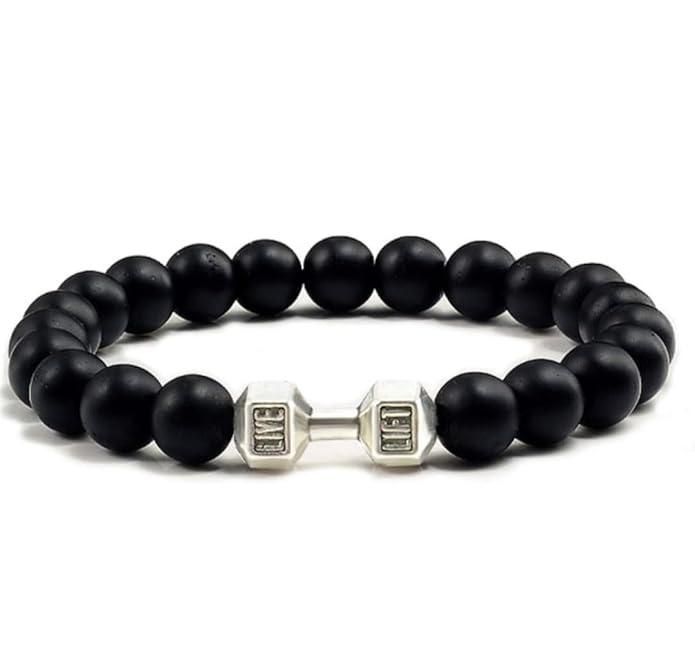 Black Matte Agate Onyx Beads Bracelet ( Pack of 2)