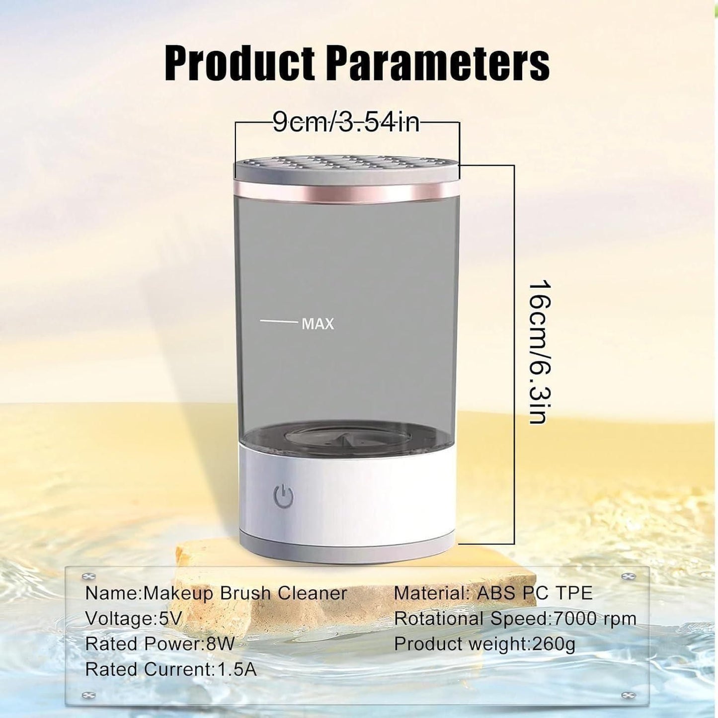 Make Up Brush Cleaner, Electric Brush Cleaner, USB Rechargeable Automatic Deep Cosmetic Cleaning Device