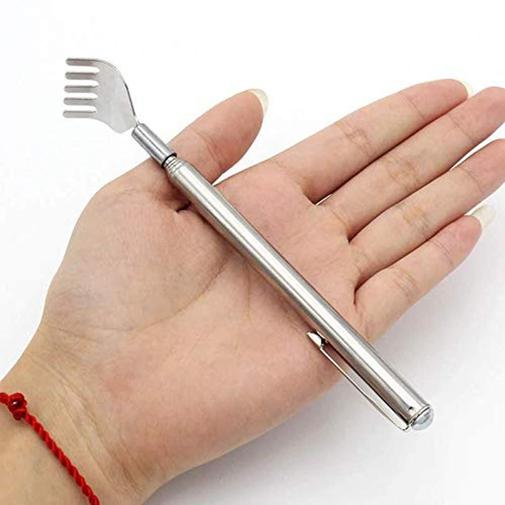 Manual Massage Scratcher - Stainless Steel Extendable Telescopic Back for Body Acupressure