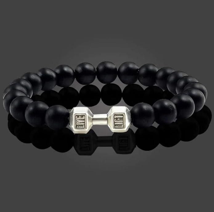 Black Matte Agate Onyx Beads Bracelet ( Pack of 2)