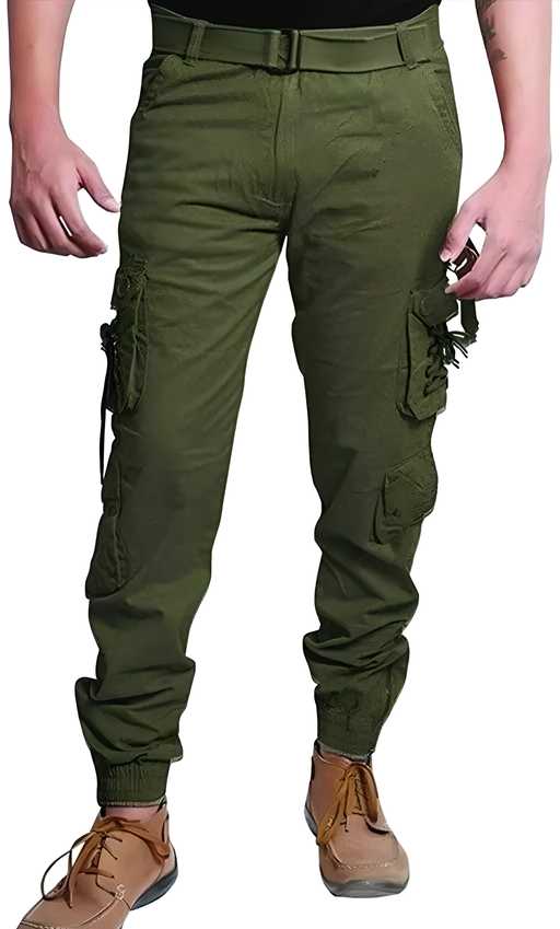 Cotton Solid Slim Fit Men's Cargo