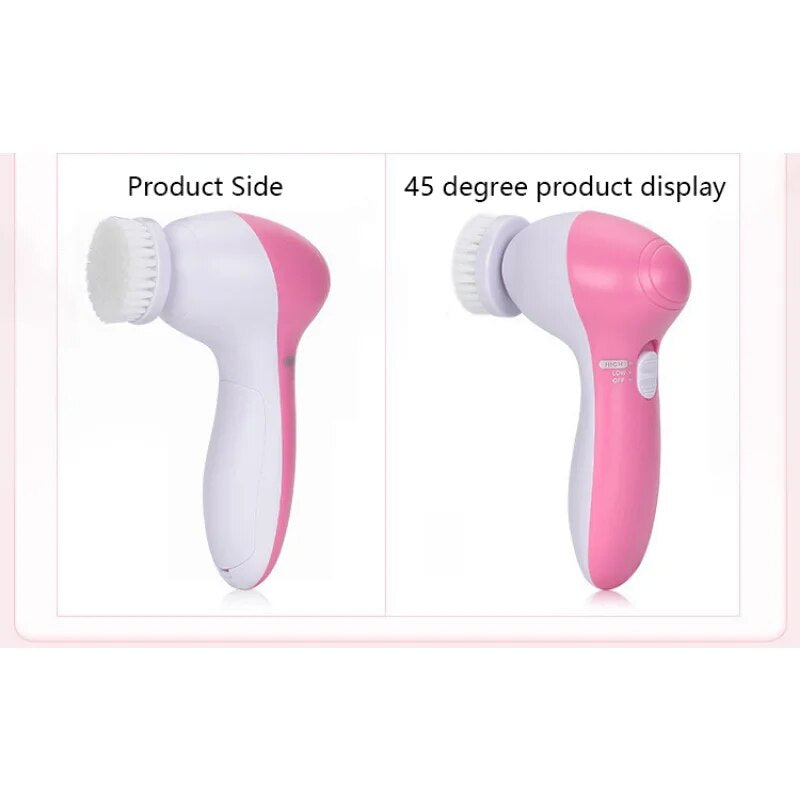 5 in 1 Portable Electric Facial Cleaner, Battery Powered Multifunctional Massager