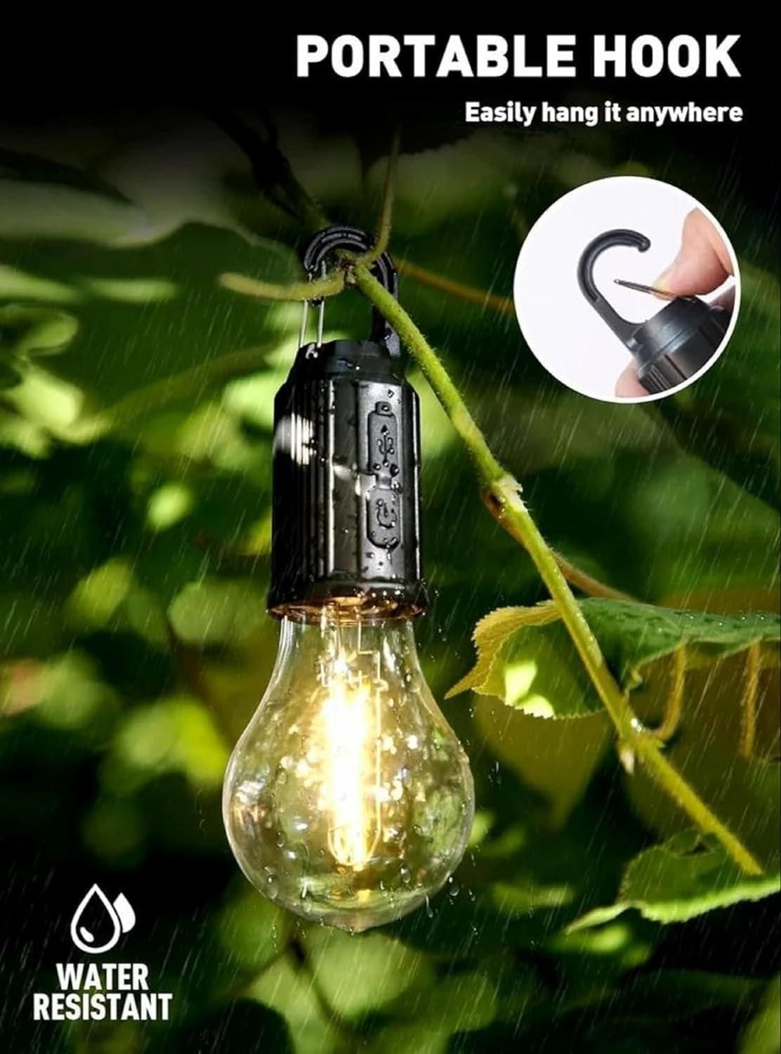Decorative Hanging Bulb with 3 Modes Tent Lamp for Camping (Pack of 1)