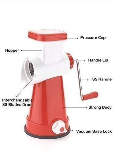 4-in-1 Rotary Drum Vegetable Grater & Slicer