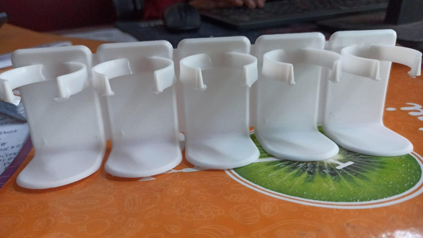 5 Grid Plastic Cosmetic Organizer No Punching Cuttable Storage Holder (Pack of 2)