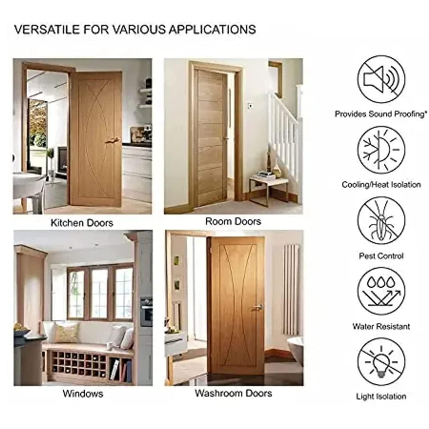 Brown Door Draft Guard - Soundproof & Waterproof Door Protector (Pack Of 2)