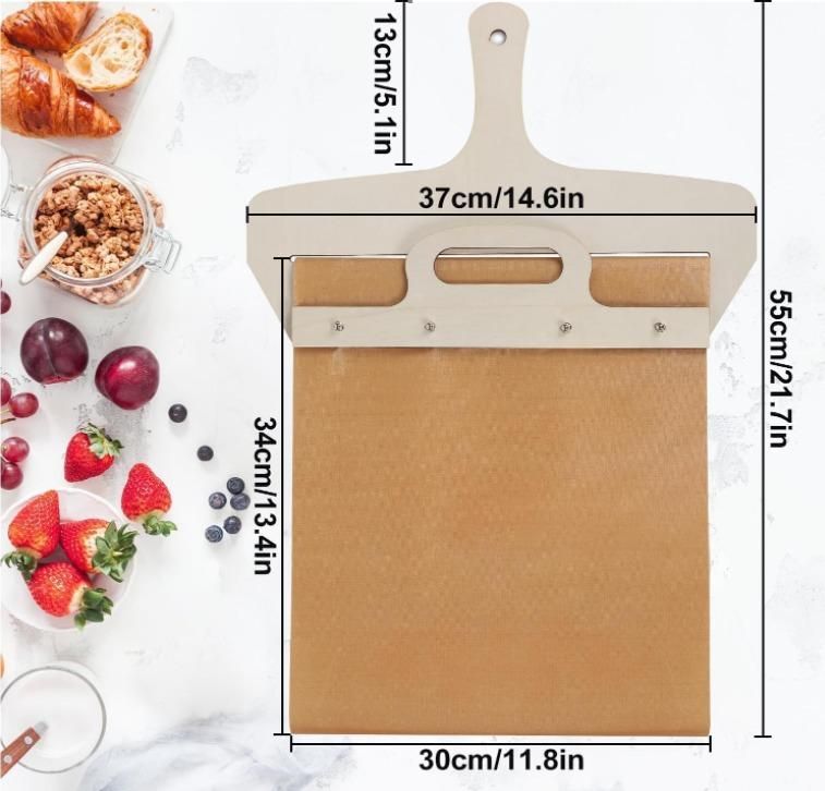 Wooden Pizza Paddle with Smooth Handle for Transferring the The Pizza Crust