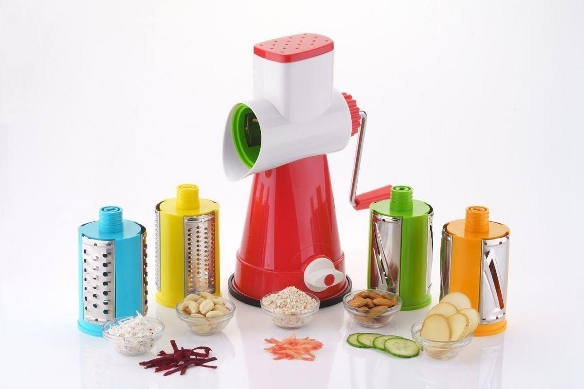4-in-1 Rotary Drum Vegetable Grater & Slicer