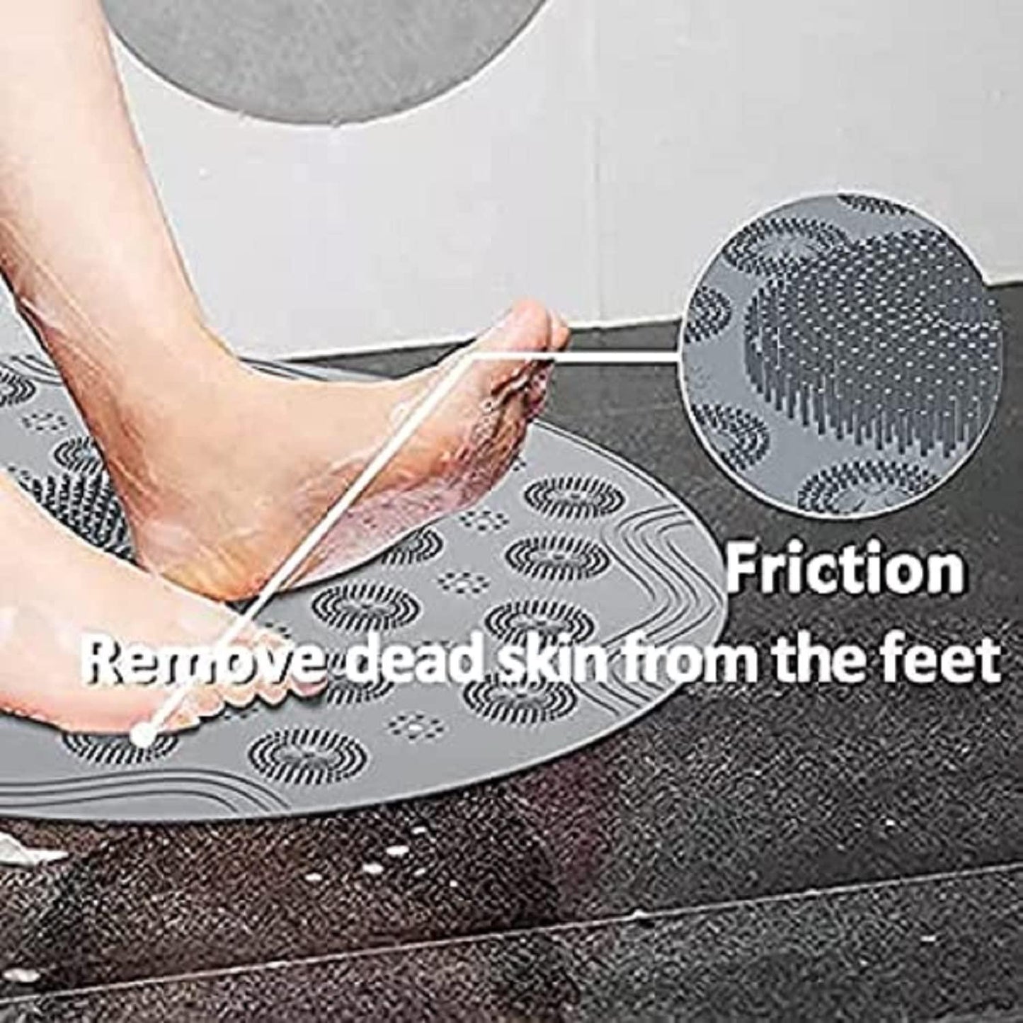 Shower Foot Scrubber & Massager Pad with Non-Slip Suction Cups – Exfoliating Foot Mat for Dead Skin (Pack of 2)