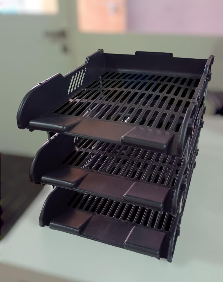 3 Layer File Tray Rack, ABS Plastics | Foldable Office Desk Accessories