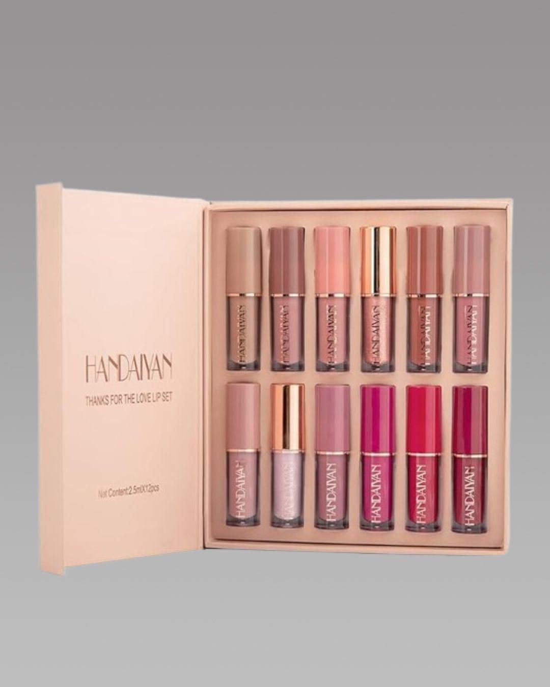Velvet Matte Liquid Lipstick - Set of 12 Pcs
