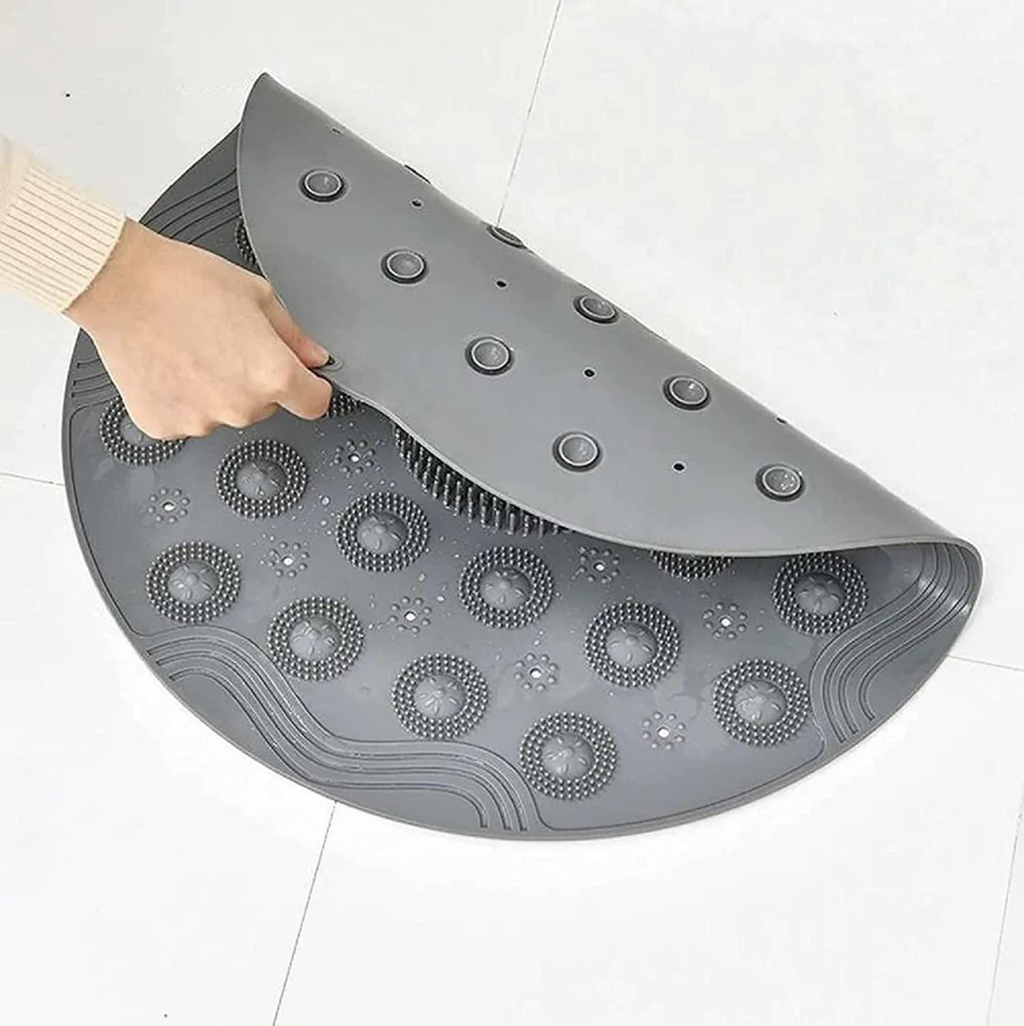 Shower Foot Scrubber & Massager Pad with Non-Slip Suction Cups – Exfoliating Foot Mat for Dead Skin (Pack of 2)
