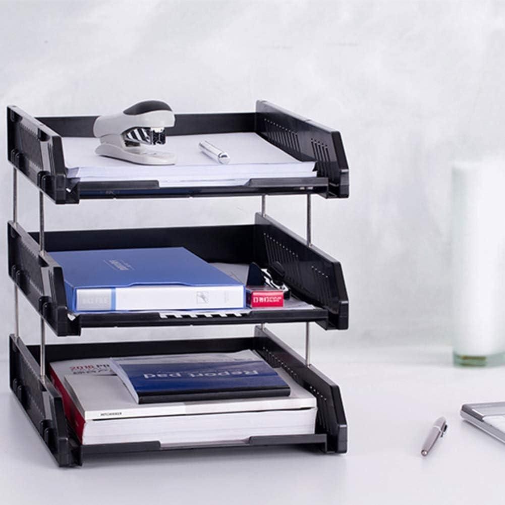 3 Layer File Tray Rack, ABS Plastics | Foldable Office Desk Accessories