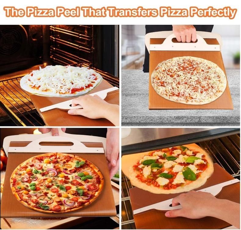 Wooden Pizza Paddle with Smooth Handle for Transferring the The Pizza Crust