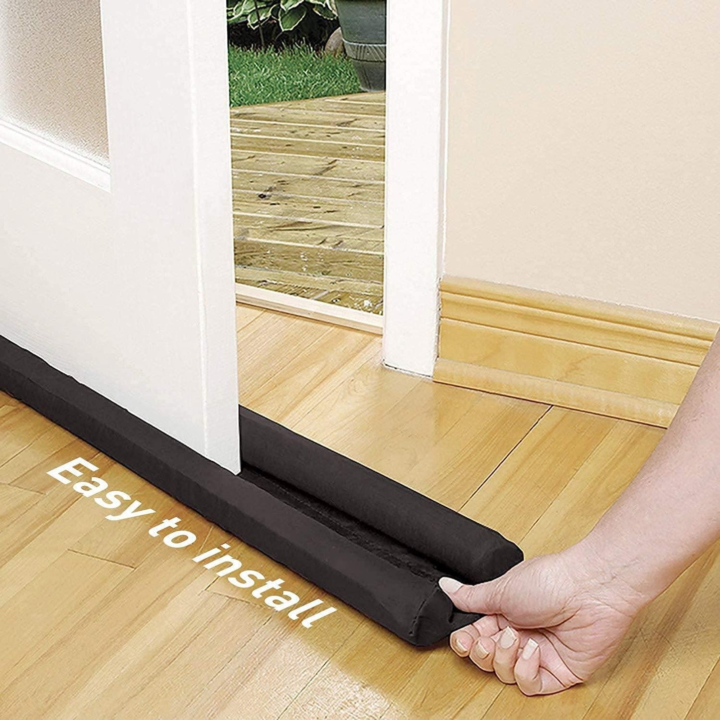 Brown Door Draft Guard - Soundproof & Waterproof Door Protector (Pack Of 2)