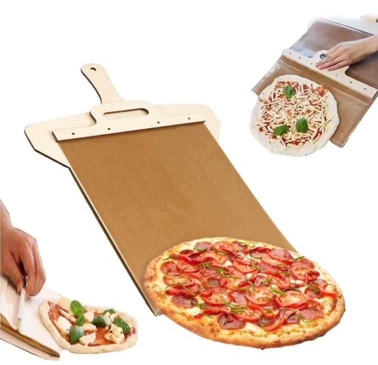 Wooden Pizza Paddle with Smooth Handle for Transferring the The Pizza Crust