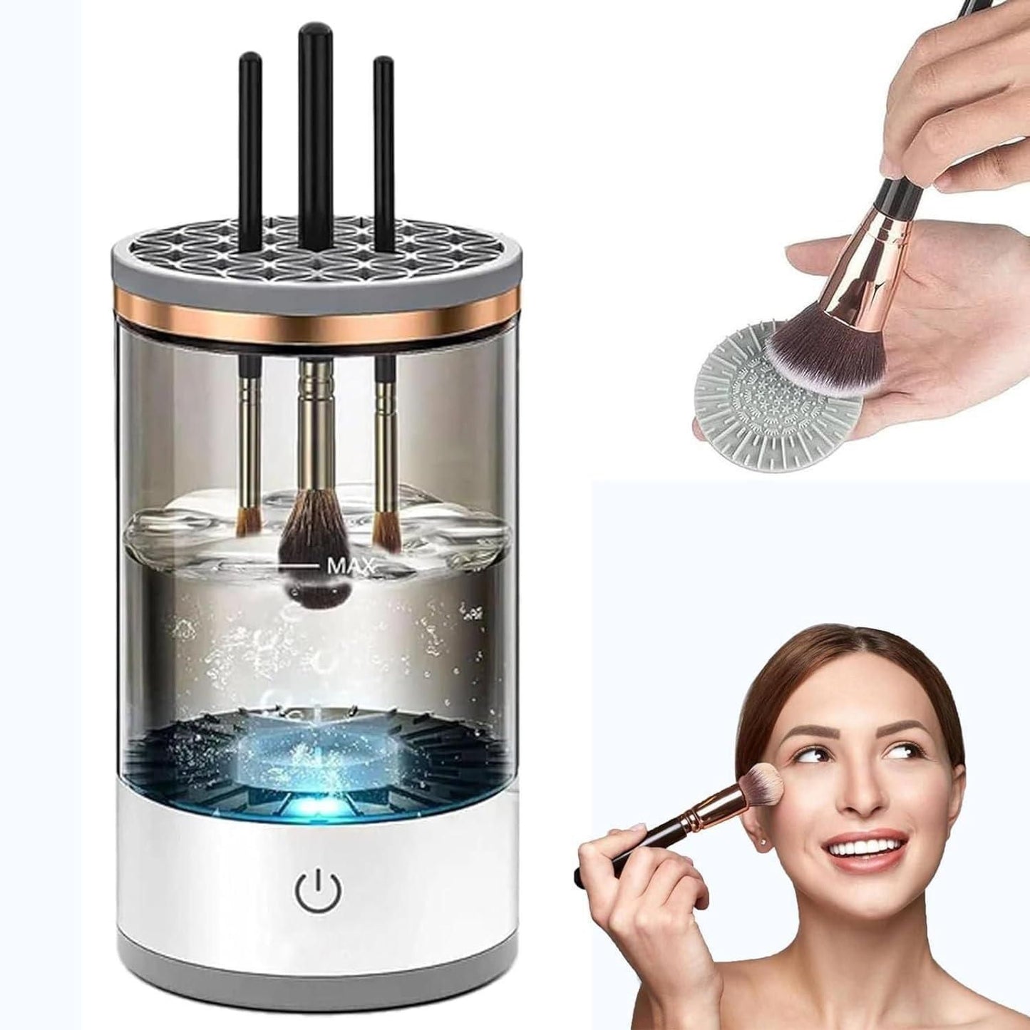 Make Up Brush Cleaner, Electric Brush Cleaner, USB Rechargeable Automatic Deep Cosmetic Cleaning Device