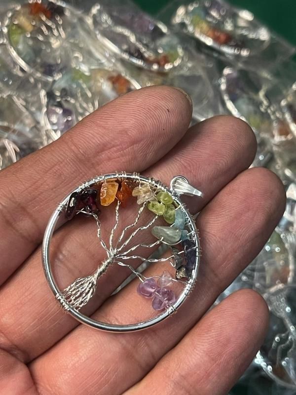 Tree of Life with 7 Chakras for Expansion of Consciousness - Pendant with Chain