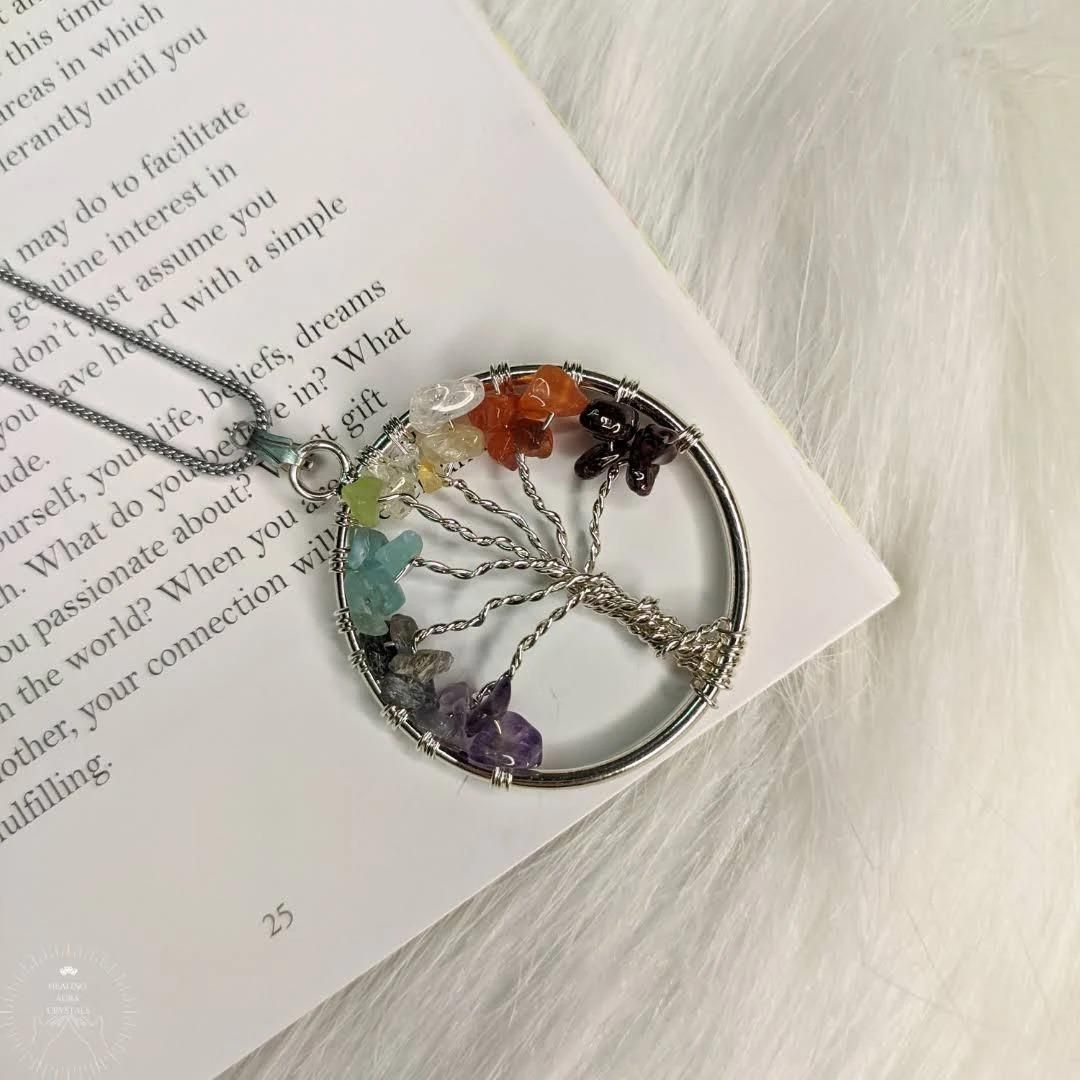 Tree of Life with 7 Chakras for Expansion of Consciousness - Pendant with Chain
