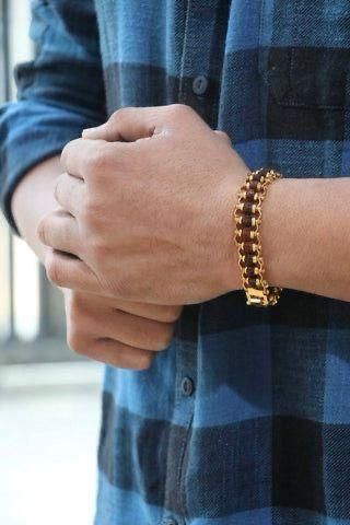Genuine Panch Mukhi Modern Rudraksha Bracelet With Gold Plating