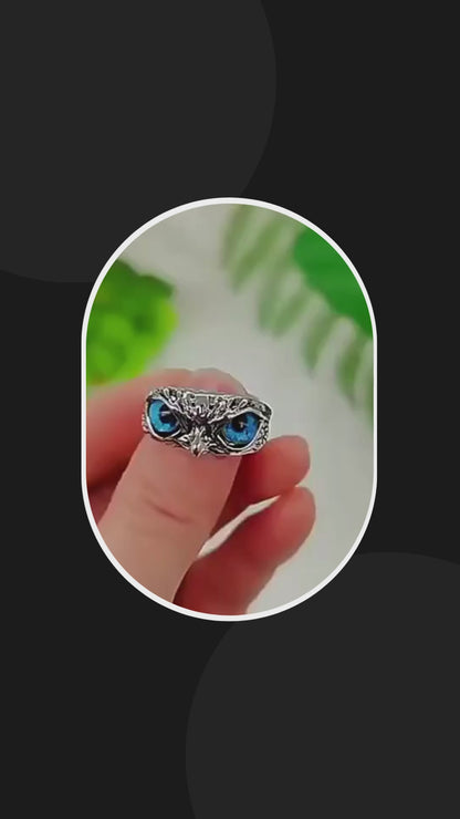 Attractive Silver Plated Owl Ring