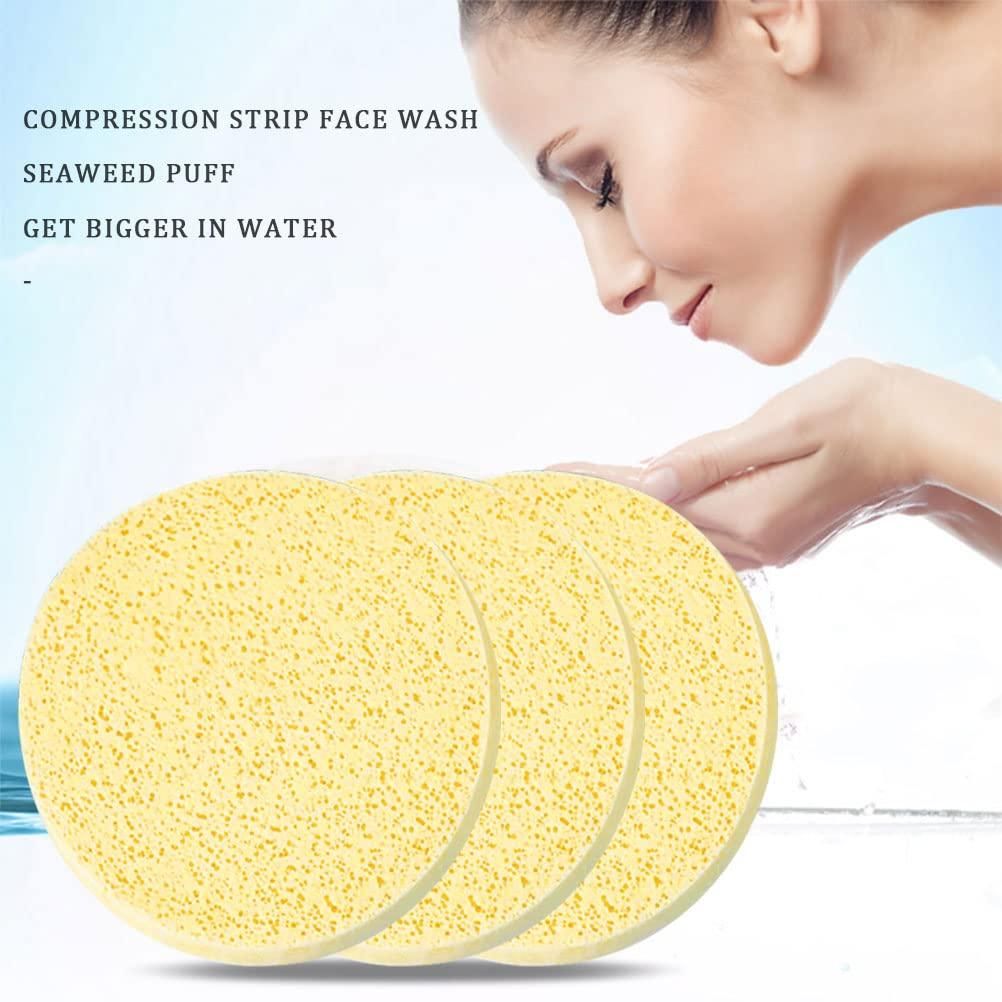 12-Piece Compressed Facial Sponge, Face Cleansing Sponges with Storage Container