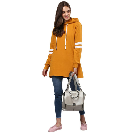 Campus Sutra Women's Solid Stylish A-Line Casual Winter Sweatshirts