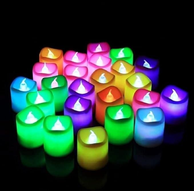 Plastic Flameless & Smokeless Led Tealight Candles (Set of 12)