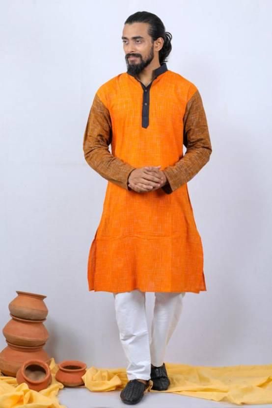 Men's Self-designed Khadi Cotton Kurtas