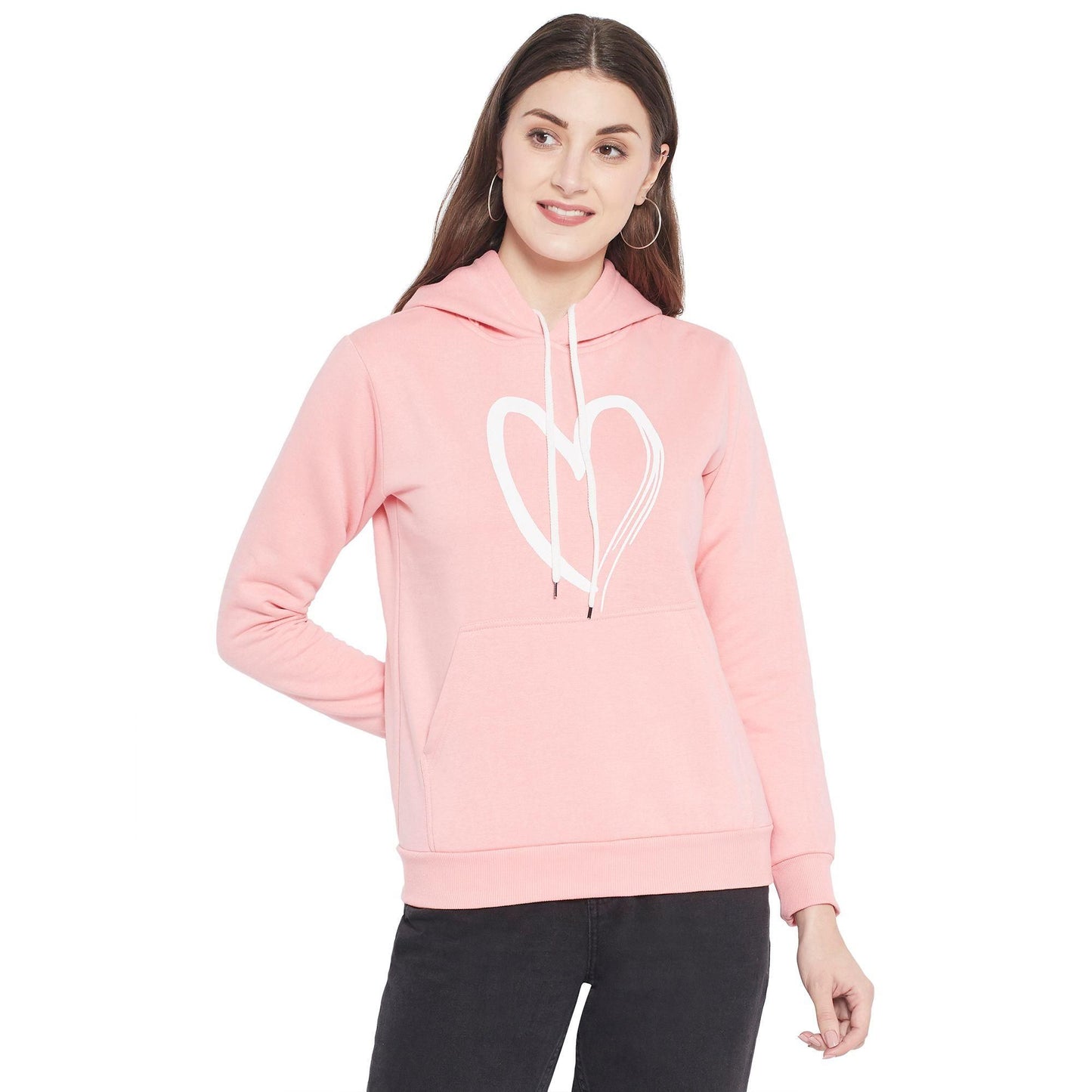 Popster Fleece Women's Peach Sweatshirt