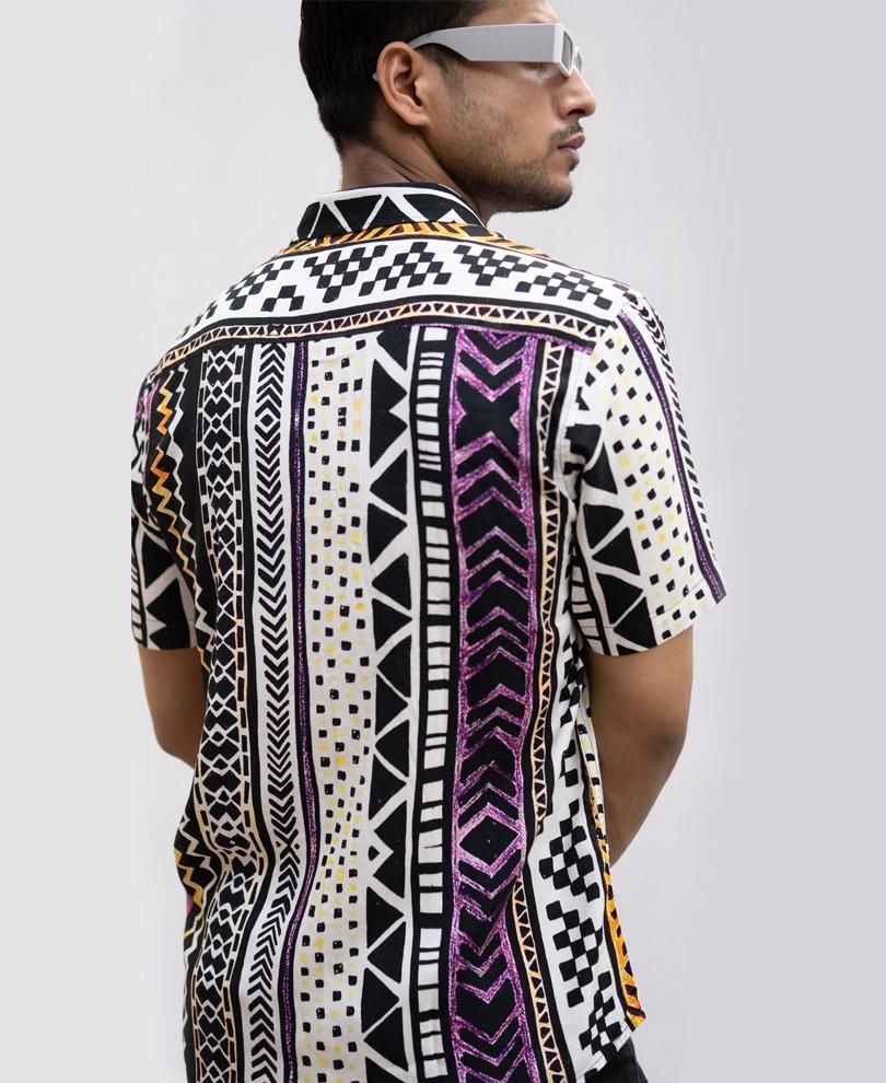 Poly Cotton Printed Half Sleeves Regular Fit Men's Casual Shirt