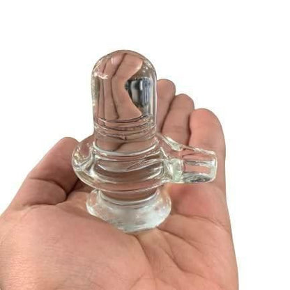 Crystal Sphatik Shivling/Big Size Decorative Showpiece for Home Pooja - 4 inches, 20 grams (White)
