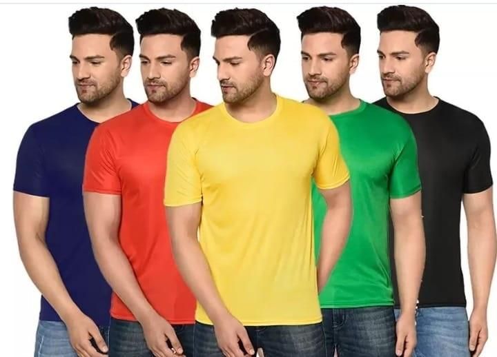 Poly Dry-Fit Half Sleeves Men's T-Shirt (Pack Of 5)