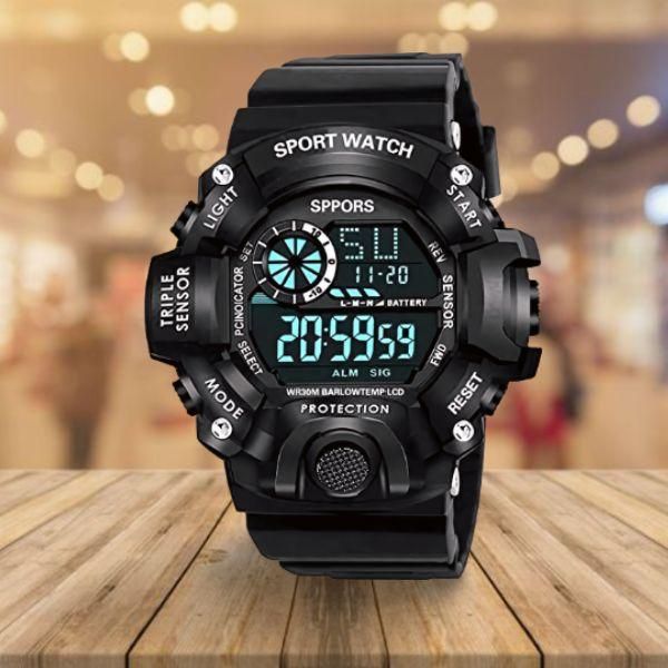 Shockproof Multi-Functional Automatic Digital Sports Watch for Men with Army Strap