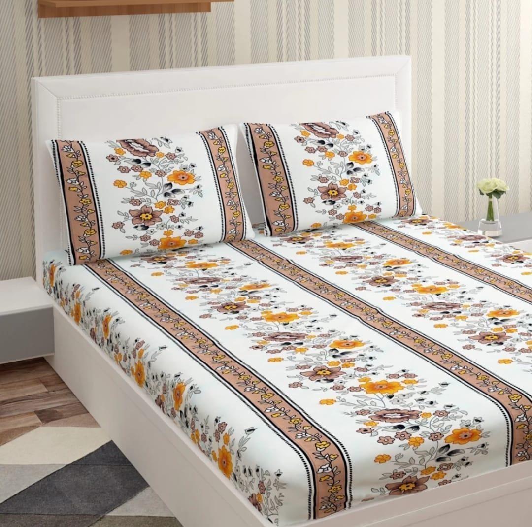 Fitted bedsheet Pillow cover set(360 degree elastic)
