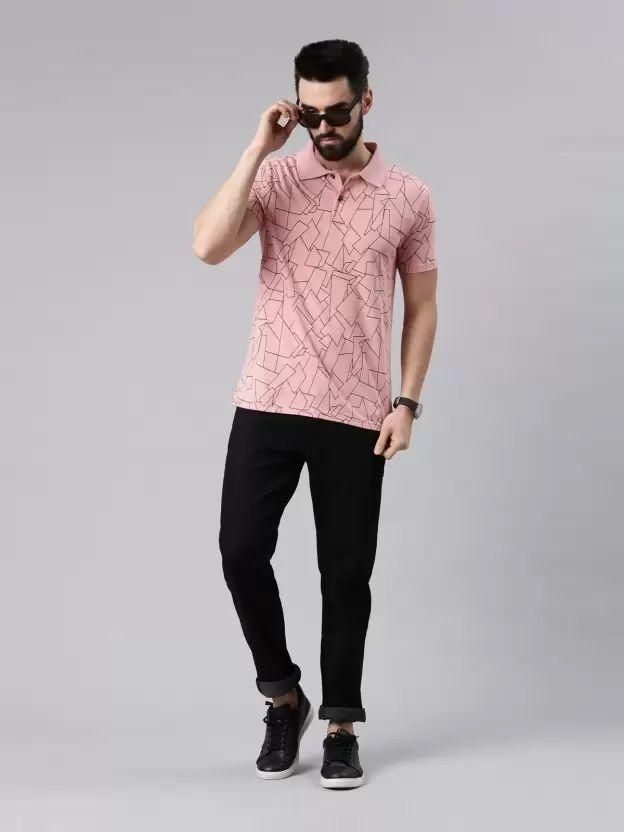 Kryptic Cotton Printed Half Sleeves Men's Polo Neck T-Shirt