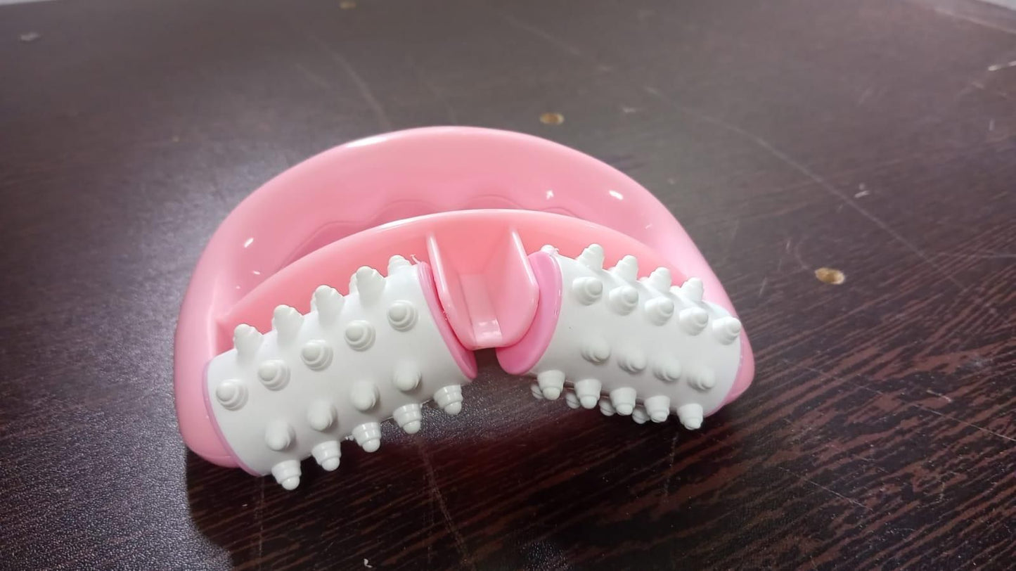 Manual Round Handle Plastic 2 Rollers Massage