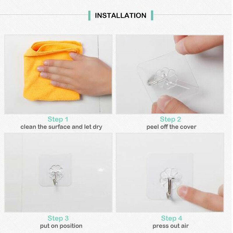 Wall Hook- Self Adhesive Silicone Wall Hooks(Pack of 10)