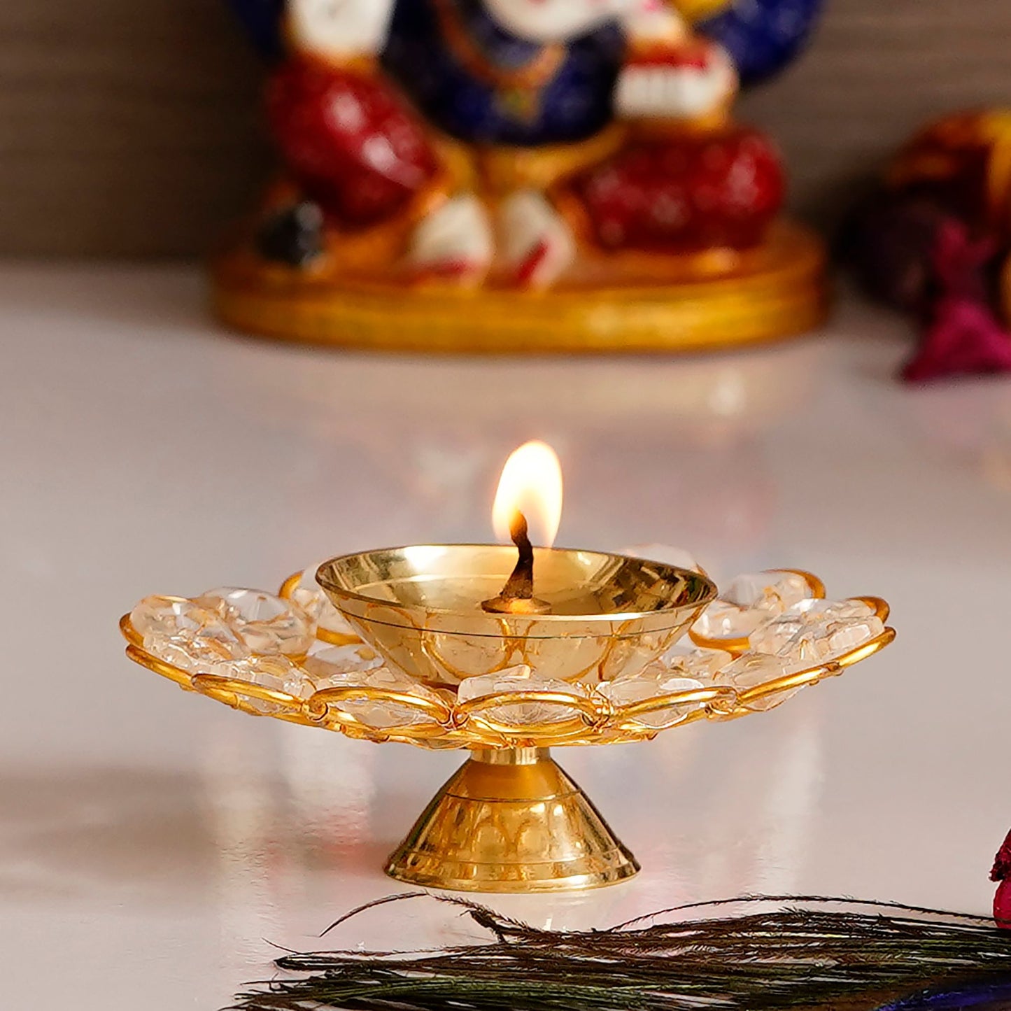 Bowl Shape Crystal Tea Light Holder - Large