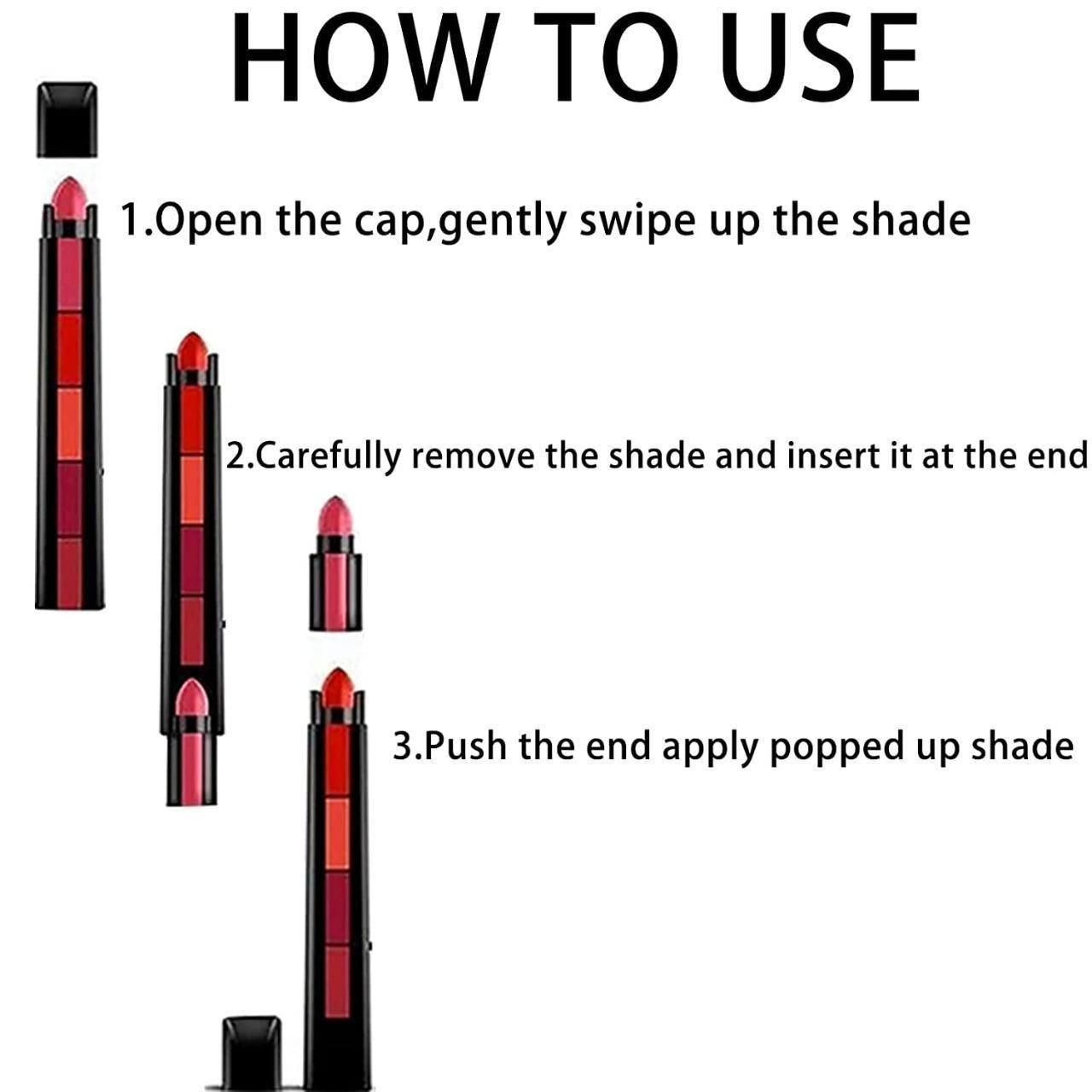 Longlasting And Waterproof 5 in 1 Lipstick Shades (Pack Of 2)